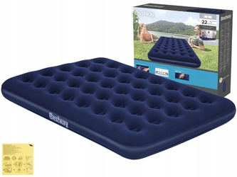 Materac Dmuchany Welurowy Dwuosobowy Łóżko Bestway 191x137