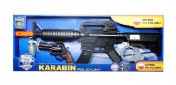 KARABIN POLICYJNY DŹWIĘKI ŚWIATŁA + AKCESORIA