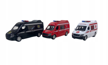 Policja straż karetka pojazdy alarmowe zabawka