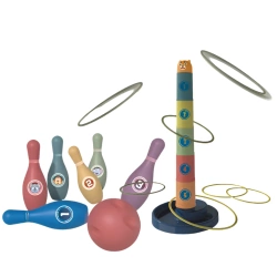 Gra dla dzieci 2w1 kręgle i rzut ringo