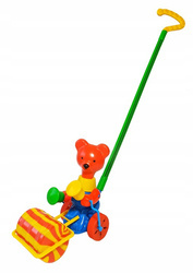 Zabawka do pchania Miś z walcem, pchacz Miś z walcem