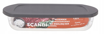POJEMNIK SZKLANY DO ŻYWNOŚCI ŻAROODPORNY Z POKRYWĄ WĘDLINĘ SER SCANDI 1,6L