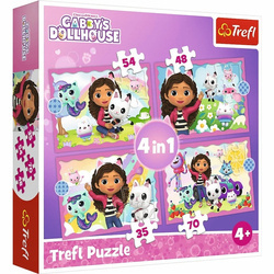 PUZZLE 4 W 1 KOCI DOMEK GABI 4 układanki
