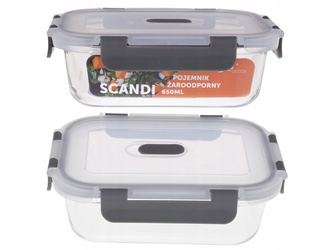 Pojemnik szklany scandi 650 ml żaroodporny wędliny, sery, sałatka
