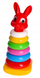 Układanka piramidka kółka zwierzątka