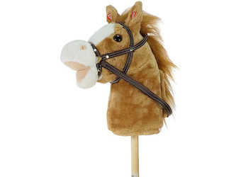 GŁOWA KONIA NA KIJU HOBBY HORSE DŹWIĘK PLUSZOWY 3 KOLORY