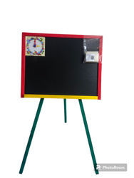 TABLICA SZKOLNA KOLOROWA Z ZEGARKIEM KREDOWA KREDA + GĄBKA