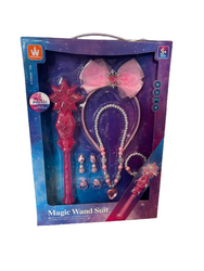 Magiczny zestaw księżniczki wróżki dla dziewczynek Interaktywna różdżka + bajkowa biżuteria