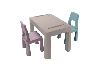 TEGGI MEBLE DZIECIĘCE STOLIK 2 KRZESŁA MULTIFUN BEŻ TURKUS