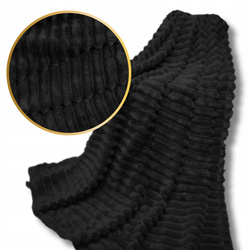 KOC DEKORACYJNY 160x200 PLED NA ŁÓŻKO KANAPĘ PASKI CZARNY