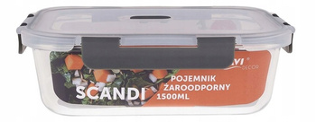 POJEMNIK SZKLANY ŻAROODPORNY Z POKRYWKĄ 1500 ML SCANDI