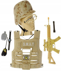 Żołnierz komandos zestaw wojskowy kamizelka hełm