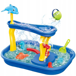 Stolik wodny wodospad delfinek 11el. Zabawka ogrodowa wodna fontanna