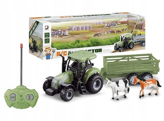 Traktor sterowany pilotem ze zwierzętami
