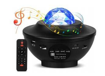 PROJEKTOR GWIAZD STAR LAMPKA NOCNA LED USB GŁOŚNIK + PILOT