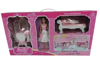 POKÓJ KSIĘŻNICZKI LALKA Z MEBELKAMI