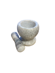 Moździerz kamienny kuchenny z tłuczkiem do ziół przypraw marmurowy ciężki