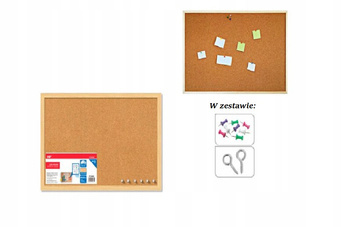 Tablica korkowa dwustronna, rozm. 40x30 cm