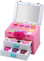 Zestaw piękności w walizce różowo-biały cienie lakiery