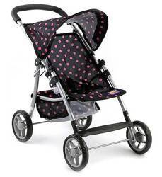 WÓZEK SPACEROWY SPACERÓWKA CZARNY W RÓŻOWE KROPKI