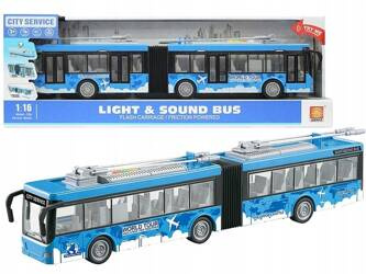 Autobus przegubowy 1:16 z napędem na koło zam, światło dźwięk 48x16,5x11cm