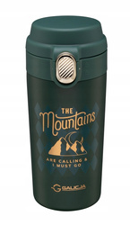 KUBEK TERMICZNY BIDON MOUNTAINS ZE SMYCZĄ NDZ 350ML ZIELONY