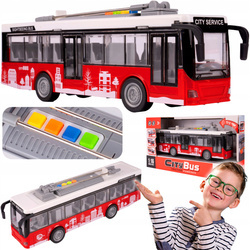 AUTOBUS MIEJSKI INTERAKTYWNY Z NAPĘDEM 1:16 OTWIERANE DRZWI