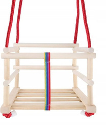 HUŚTAWKA DREWNIANA DLA MALUCHA DO OGRODU