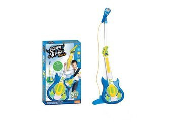 GITARA ELEKTRYCZNA DLA DZIECI, STATYW Z MIKROFONEM