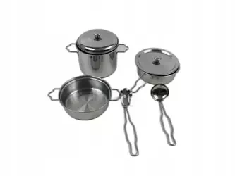 Zestaw naczyń kuchennych metalowe garnki