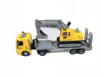 Ciężarówka TIR laweta z koparką dźwięki światełka