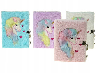 Pluszowy notes pamiętnik A5 z motywem jednorożca