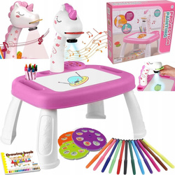 PROJEKTOR RZUTNIK DO MALOWANIA STOŁEK TABLICA 2w1 JEDNOROŻEC